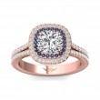FlyerFit® 18K Pink Gold Split Shank Engagement Ring
