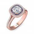 FlyerFit® 18K Pink Gold Split Shank Engagement Ring