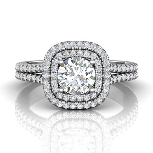 FlyerFit&reg; 14K White Gold Split Shank Engagement Ring