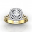 FlyerFit® 14K Yellow and 14K White Gold Split Shank Engagement Ring