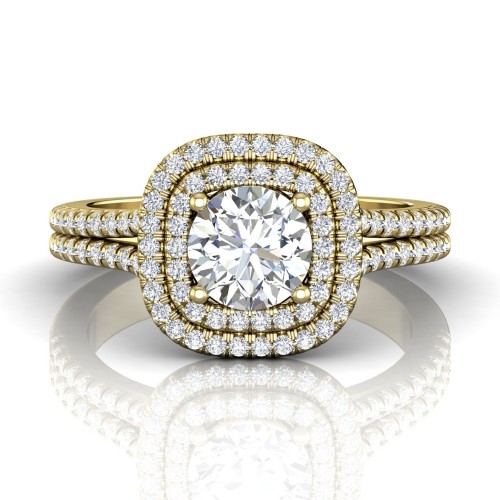 FlyerFit&reg; 14K Yellow Gold Split Shank Engagement Ring