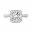 FlyerFit® 14K White Gold Micropave Halo Engagement Ring