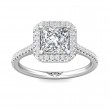FlyerFit® 14K White Gold Micropave Halo Engagement Ring