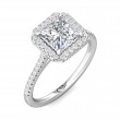 FlyerFit® 14K White Gold Micropave Halo Engagement Ring