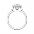 FlyerFit® Platinum Micropave Halo Engagement Ring