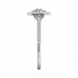 FlyerFit® Platinum Micropave Halo Engagement Ring