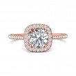 FlyerFit® 14K Pink Gold Micropave Halo Engagement Ring