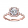 FlyerFit® 14K Pink Gold Micropave Halo Engagement Ring
