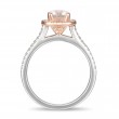 FlyerFit® 14K Pink Gold Shank And White Gold Top Micropave Halo Engagement Ring