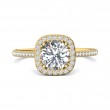 FlyerFit® 14K Yellow Gold Micropave Halo Engagement Ring