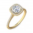 FlyerFit® 14K Yellow Gold Micropave Halo Engagement Ring