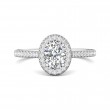 FlyerFit® Platinum Micropave Halo Engagement Ring