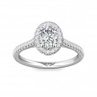 FlyerFit® Platinum Micropave Halo Engagement Ring
