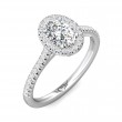 FlyerFit® Platinum Micropave Halo Engagement Ring