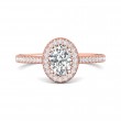FlyerFit® 14K Pink Gold Micropave Halo Engagement Ring