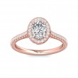 FlyerFit® 14K Pink Gold Micropave Halo Engagement Ring