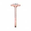 FlyerFit® 14K Pink Gold Micropave Halo Engagement Ring