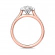 FlyerFit® 18K Pink Gold Shank And White Gold Top Micropave Halo Engagement Ring