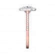 FlyerFit® 18K Pink Gold Shank And White Gold Top Micropave Halo Engagement Ring