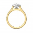 FlyerFit® 18K Yellow Gold Shank And White Gold Top Micropave Halo Engagement Ring
