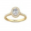FlyerFit® 14K Yellow Gold Micropave Halo Engagement Ring