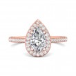 FlyerFit® 14K Pink Gold Micropave Halo Engagement Ring