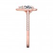 FlyerFit® 14K Pink Gold Micropave Halo Engagement Ring