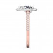 FlyerFit® 14K Pink Gold Shank And White Gold Top Micropave Halo Engagement Ring
