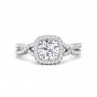 FlyerFit® 14K White Gold Micropave Halo Engagement Ring