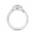 FlyerFit® 14K White Gold Micropave Halo Engagement Ring