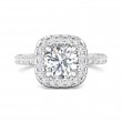 FlyerFit® 18K White Gold Micropave Halo Engagement Ring