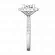 FlyerFit® 18K White Gold Micropave Halo Engagement Ring