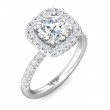 FlyerFit® 18K White Gold Micropave Halo Engagement Ring