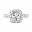 FlyerFit® 18K White Gold Micropave Halo Engagement Ring