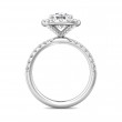 FlyerFit® 18K White Gold Micropave Halo Engagement Ring