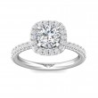 FlyerFit® Platinum Micropave Halo Engagement Ring