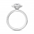 FlyerFit® Platinum Micropave Halo Engagement Ring