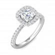 FlyerFit® Platinum Micropave Halo Engagement Ring
