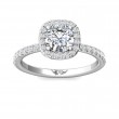 FlyerFit® 18K White Gold Micropave Halo Engagement Ring