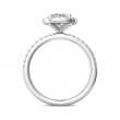 FlyerFit® 18K White Gold Micropave Halo Engagement Ring
