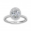 FlyerFit® Platinum Micropave Halo Engagement Ring