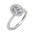 FlyerFit® Platinum Micropave Halo Engagement Ring