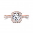 FlyerFit® 14K Pink Gold Micropave Halo Engagement Ring
