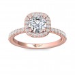 FlyerFit® 14K Pink Gold Micropave Halo Engagement Ring