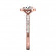 FlyerFit® 14K Pink Gold Micropave Halo Engagement Ring