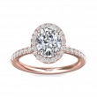 FlyerFit® 18K Pink Gold Micropave Halo Engagement Ring