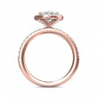 FlyerFit® 18K Pink Gold Micropave Halo Engagement Ring