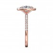 FlyerFit® 18K Pink Gold Micropave Halo Engagement Ring