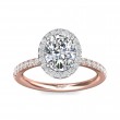 FlyerFit® 14K Pink Gold Shank And White Gold Top Micropave Halo Engagement Ring