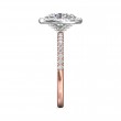 FlyerFit® 14K Pink Gold Shank And White Gold Top Micropave Halo Engagement Ring